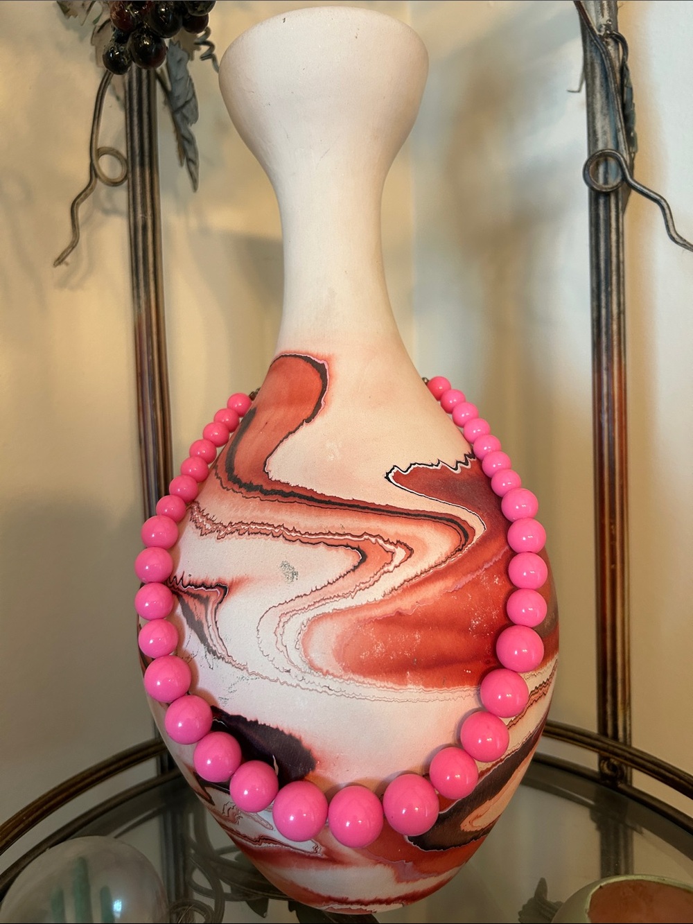 Bubblegum Pink Graduated Bead Statement Necklace